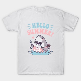 Cute Shark Bon Appetit, Hello Summer Funny T-Shirt